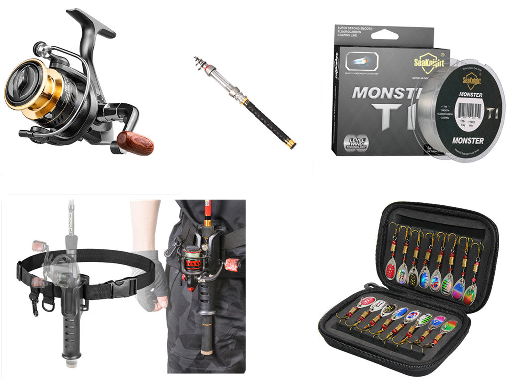 Metal Spinning Wheel Fishing Line Set - Blue Force Sports