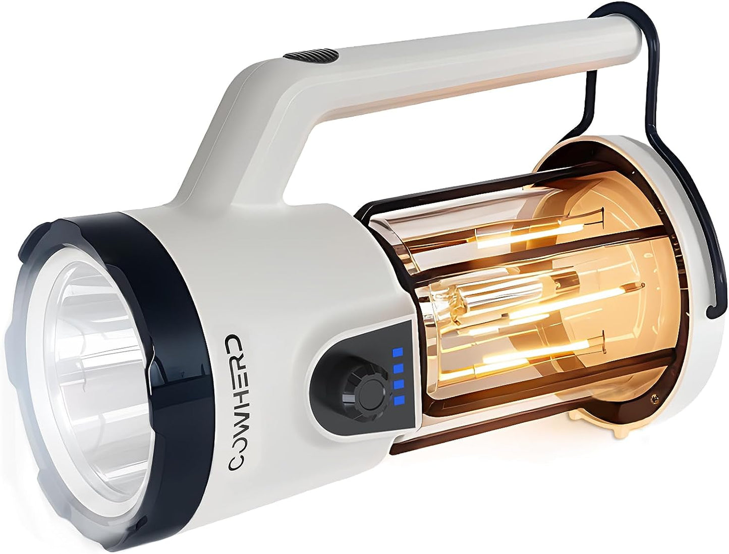 Camping Lantern with Rechargeable Flashlights - LED Camping Lights with Flashlight and Lantern Mode - Ideal for Power Outages, Spotlight, Searchlight, Outdoor, Hiking, Emergency