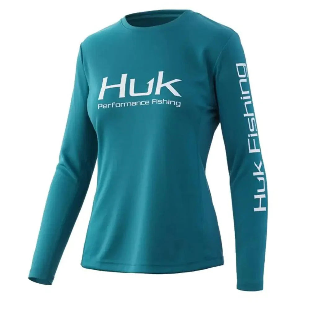Ladies Long Sleeve Performance Fishing Jersey Dark Teal