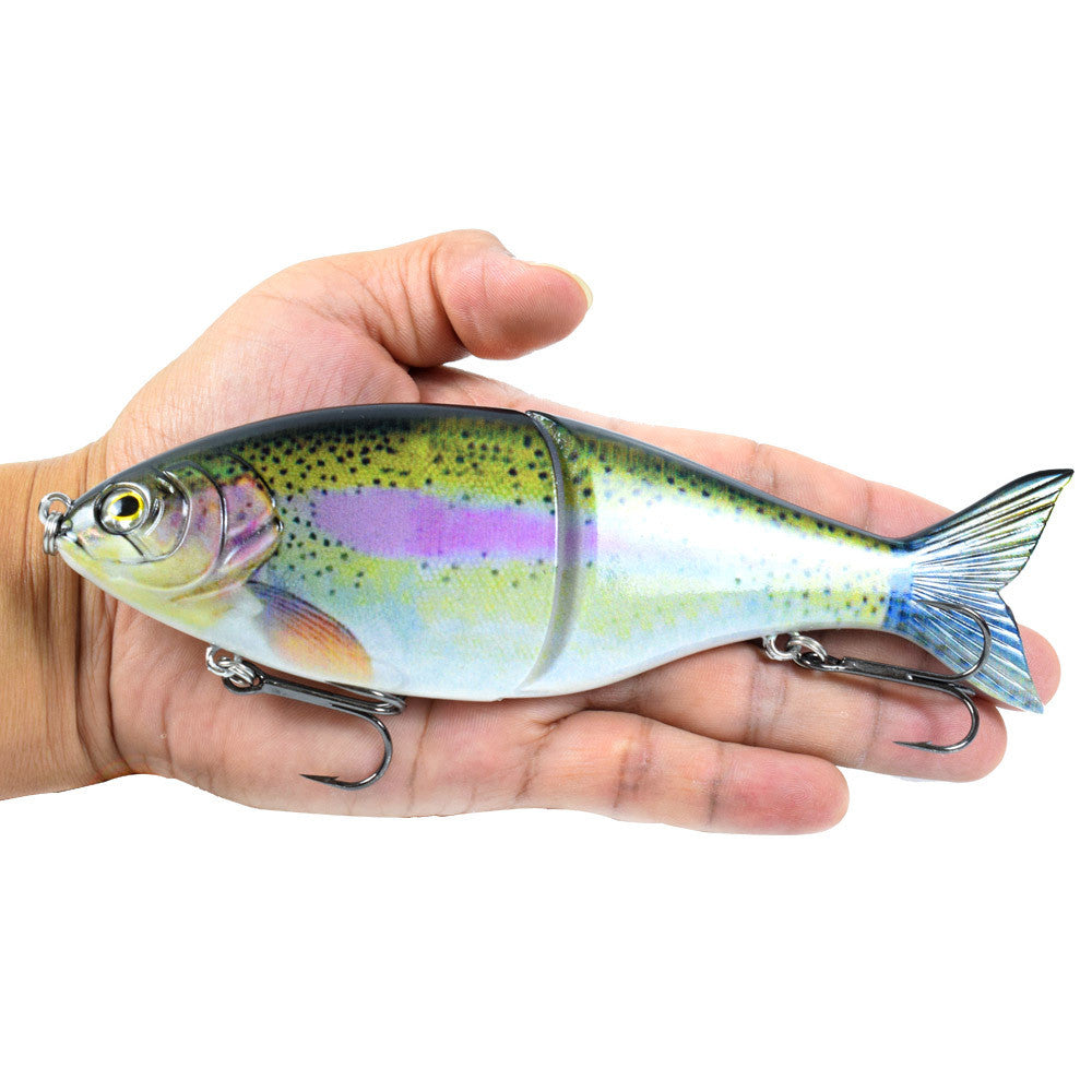 Wo-section Metal Connection Lure Lure Submersible S-shaped Multi-section Fishing Lure - Blue Force Sports