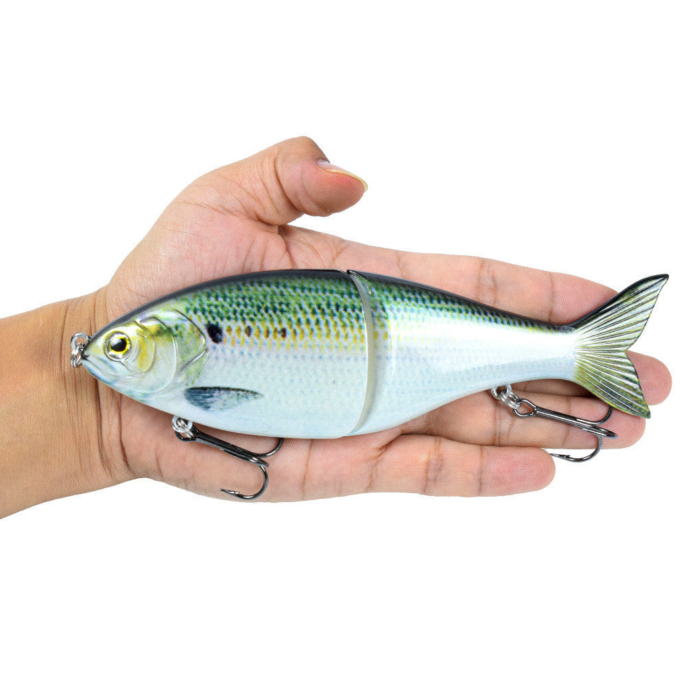 Wo-section Metal Connection Lure Lure Submersible S-shaped Multi-section Fishing Lure - Blue Force Sports