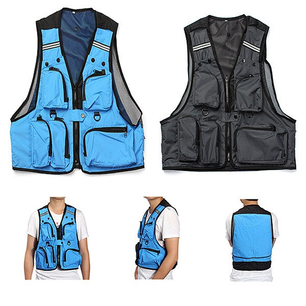Multi Pockets Fishing Hunting Mesh Vest Mens Outdoor Leisure Jacket - GhillieSuitShop