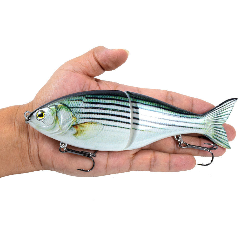 Wo-section Metal Connection Lure Lure Submersible S-shaped Multi-section Fishing Lure - Blue Force Sports