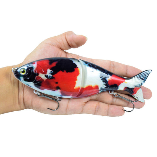 Wo-section Metal Connection Lure Lure Submersible S-shaped Multi-section Fishing Lure - Blue Force Sports
