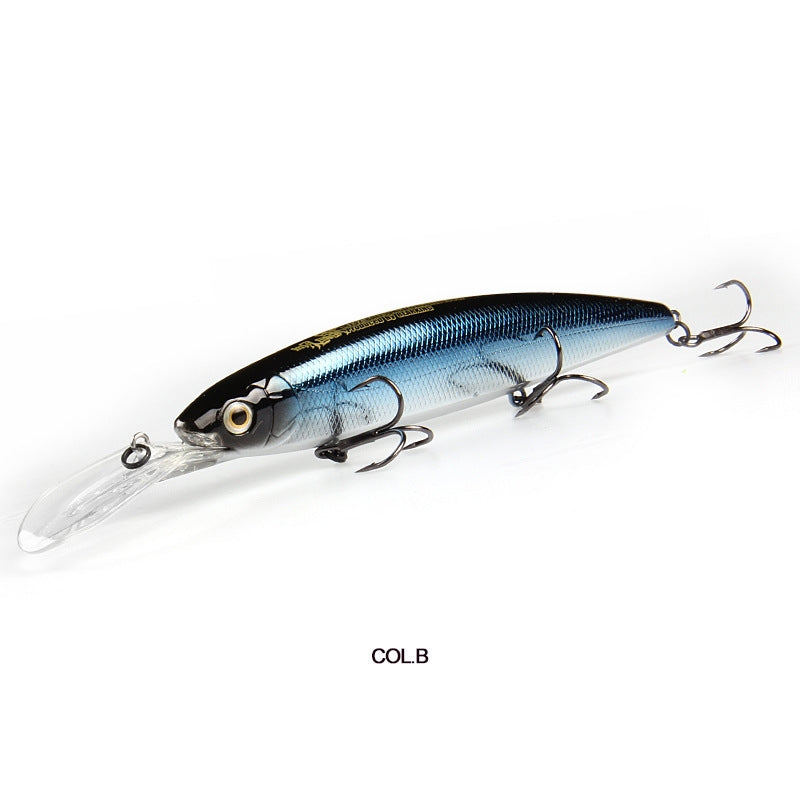 Luya Ma Mian Thick Long Tongue Deep Dive Floating Fake Bait 13cm28g - Blue Force Sports