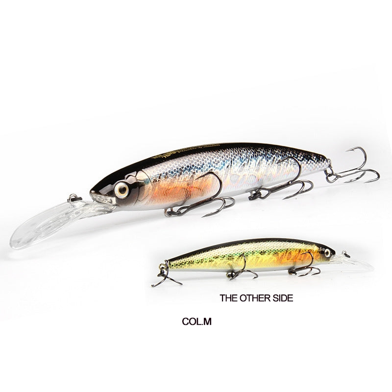 Luya Ma Mian Thick Long Tongue Deep Dive Floating Fake Bait 13cm28g - Blue Force Sports