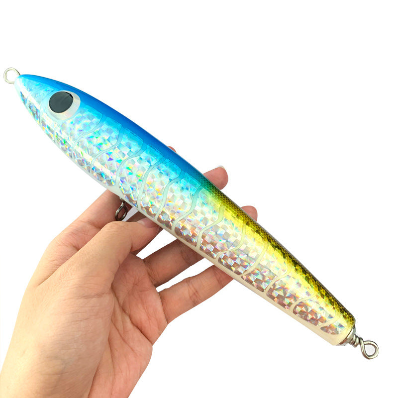 80g 90g Handmade Wood Fishing Lure Lure Sea Fishing Boat Fishing Pencil - Blue Force Sports