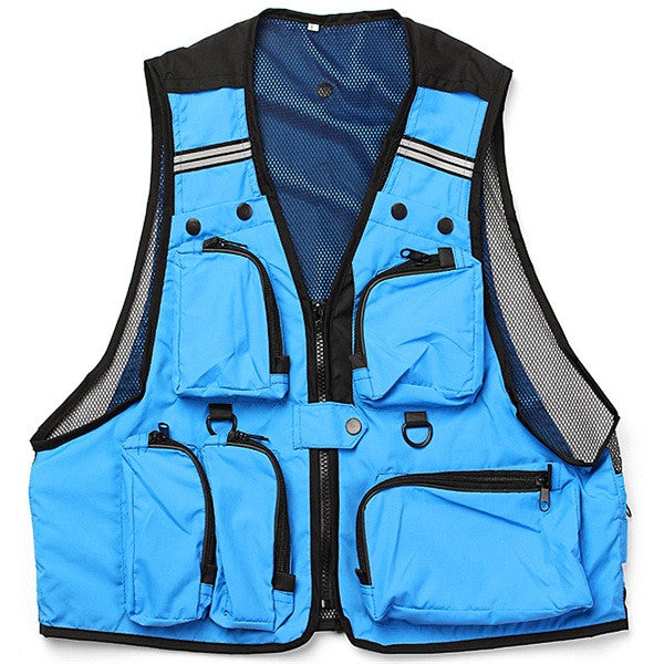 Multi Pockets Fishing Hunting Mesh Vest Mens Outdoor Leisure Jacket - GhillieSuitShop