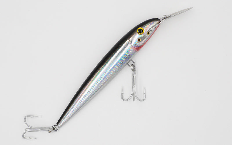 Iron Tongue Plate Mino Large Clear Needle Bait - Blue Force Sports