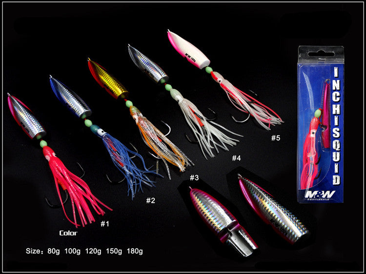 Teppanyaki Perch With Squid Hook Luminous 80g-150g - Blue Force Sports