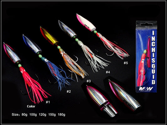 Teppanyaki Perch With Squid Hook Luminous 80g-150g - Blue Force Sports