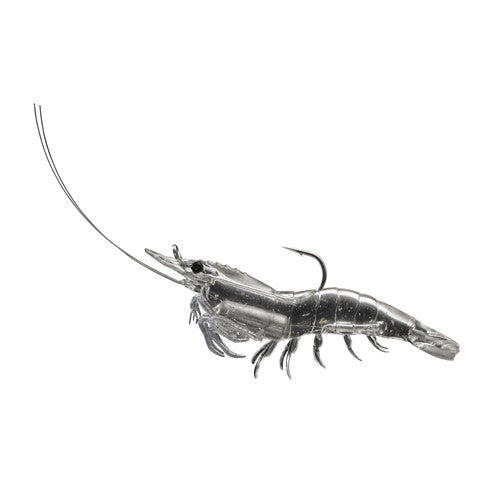 Rigged Shrimp Soft Plstc,clear shrimp,2/0 - GhillieSuitShop