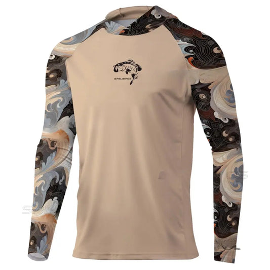 New Season Men’s Long Sleeve Hooded Tee - Light Brown