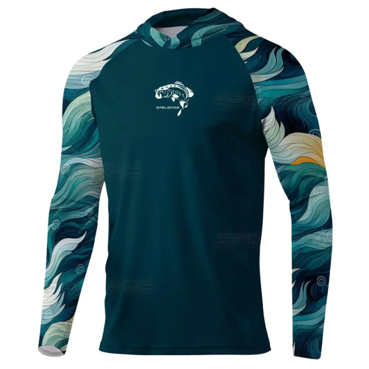 New Season Men’s Long Sleeve Hooded Tee - Swirl Arm / XS