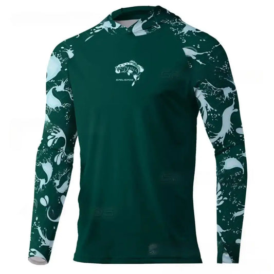 New Season Men’s Long Sleeve Hooded Tee - Water Splash